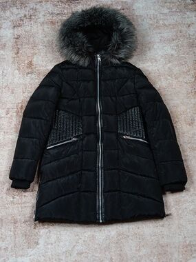 Point Zero Black Parka Puffer Coat Womens Medium